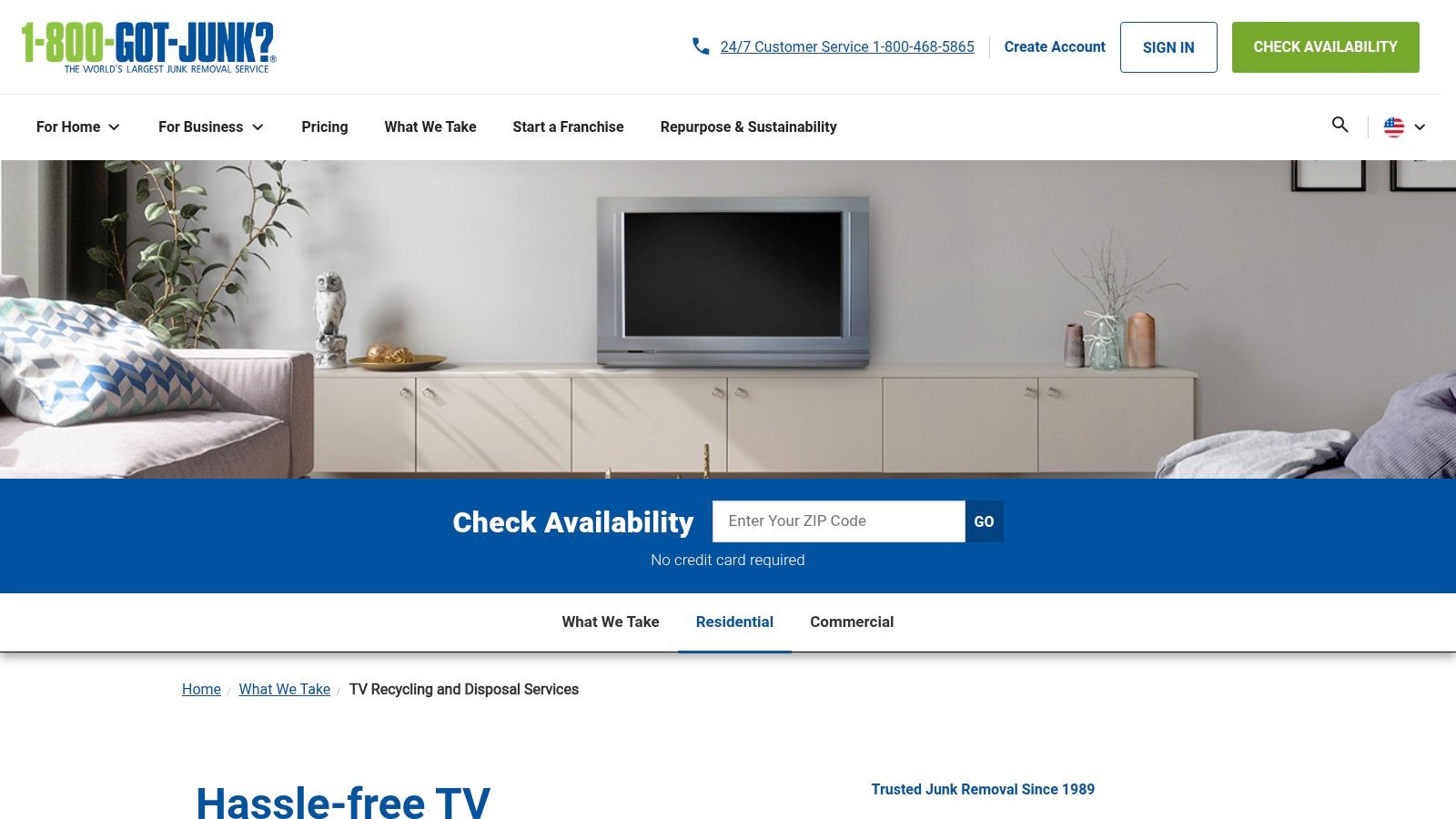 1‑800‑GOT‑JUNK? – TV Disposal & Recycling