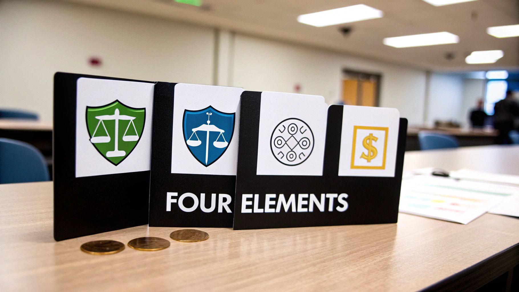 A magnifying glass focusing on a cracked sidewalk, representing the investigation of a premises liability claim.