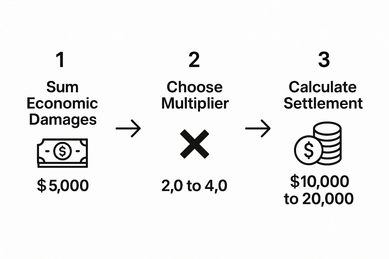 Infographic about auto accident settlement calculator