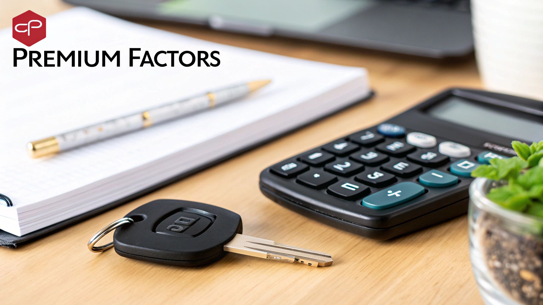 A person using a calculator to figure out their insurance premium costs