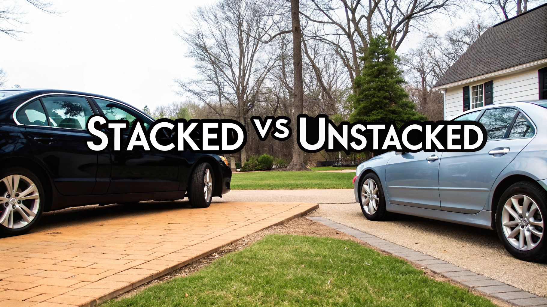 Two cars side-by-side with insurance policy documents.