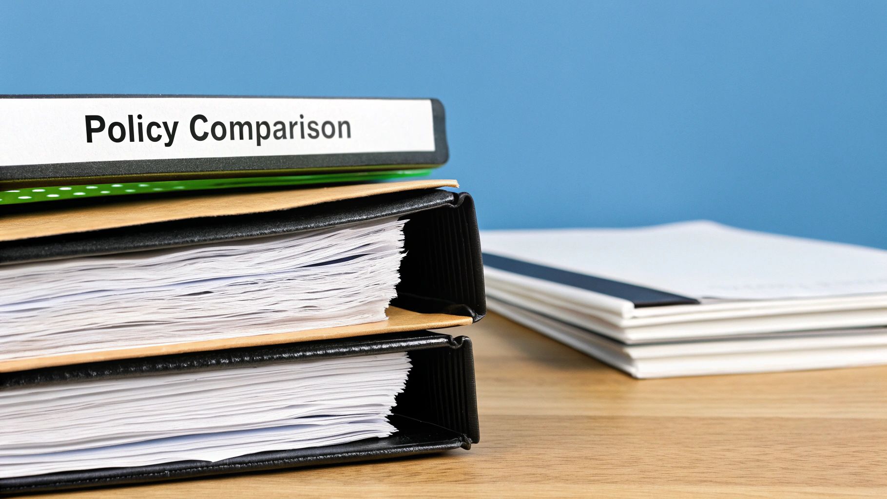 An illustrated diagram showing two options, representing the choice between insurance policies.