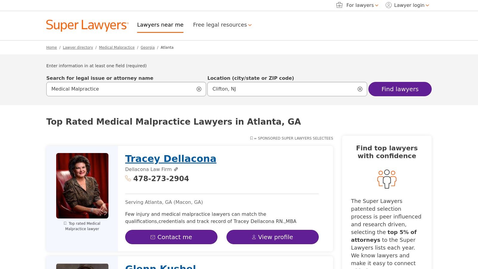 Super Lawyers – Top Rated Medical Malpractice Attorneys in Atlanta