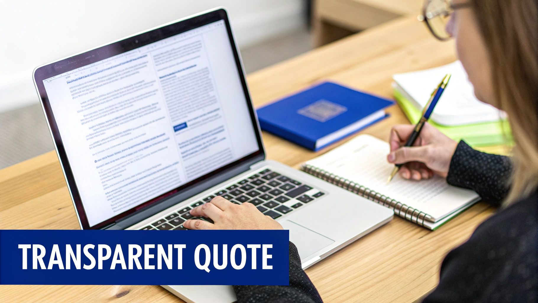 A security professional reviewing a document on a clipboard.