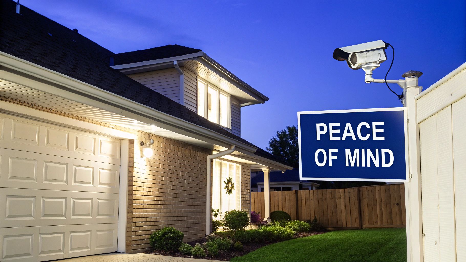 Woman viewing CCTV footage on her smartphone for home security.