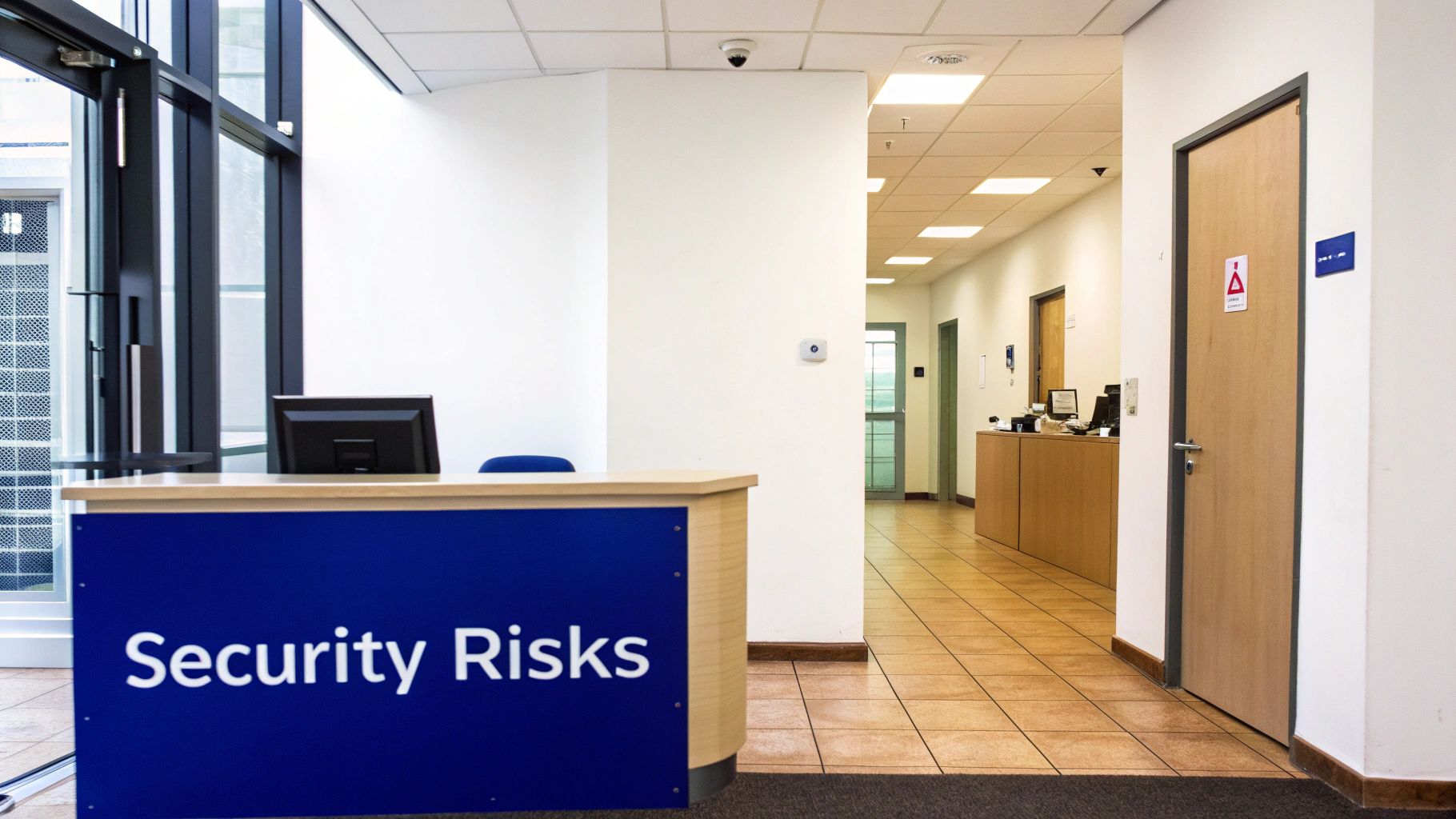 Security guard monitoring CCTV feeds