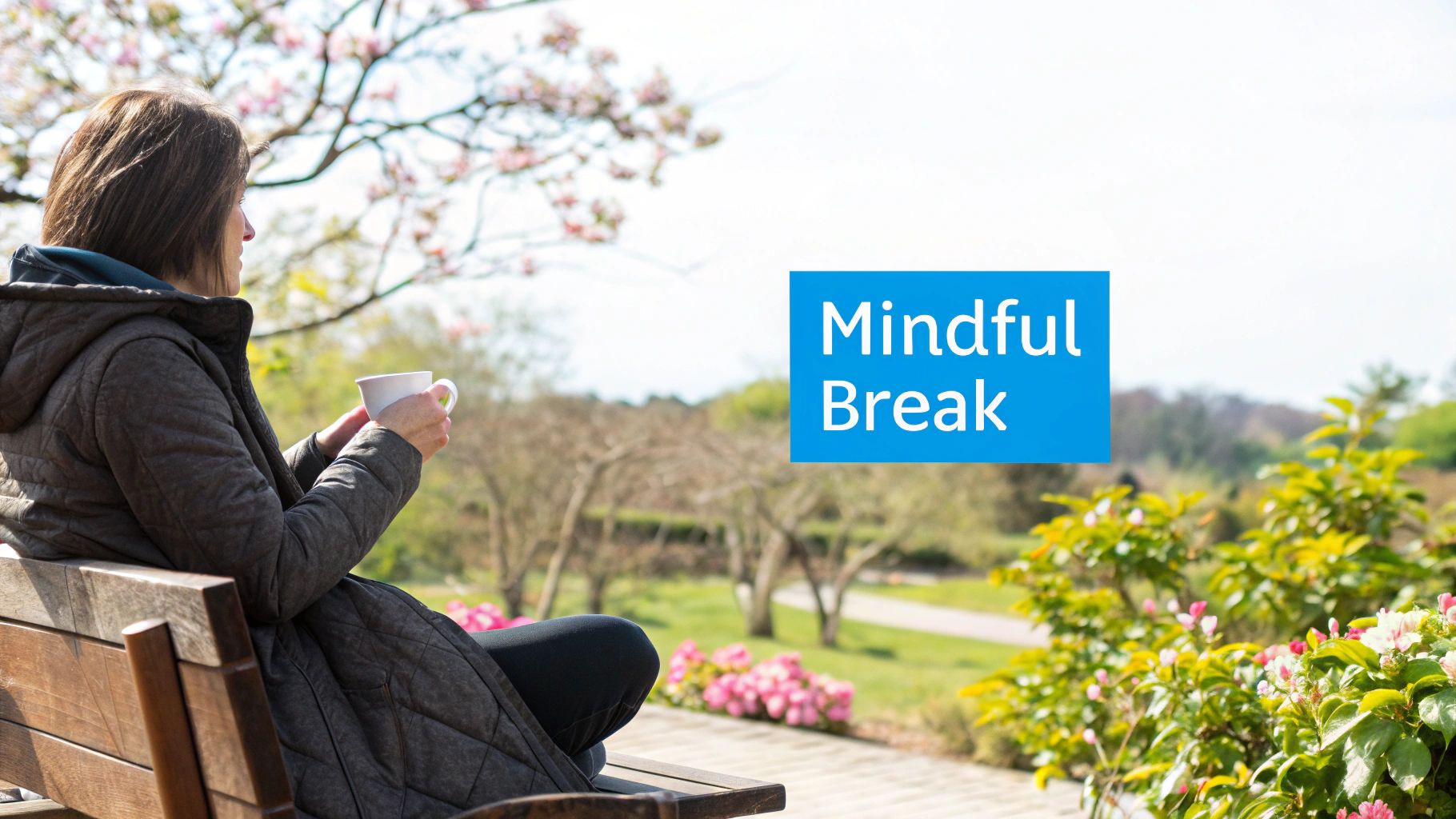 A person sitting in a comfortable chair, looking out a window with a sense of calm reflection.