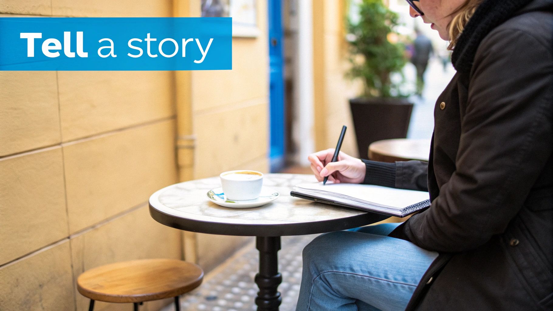 A person editing text on a large, clear screen, with visible changes highlighting improved flow and readability.