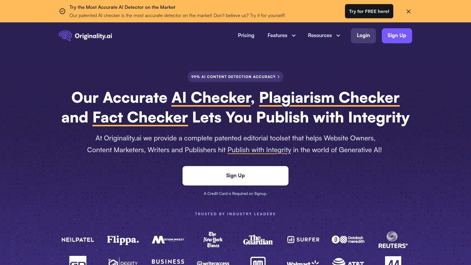 Originality.ai interface showing AI detection score