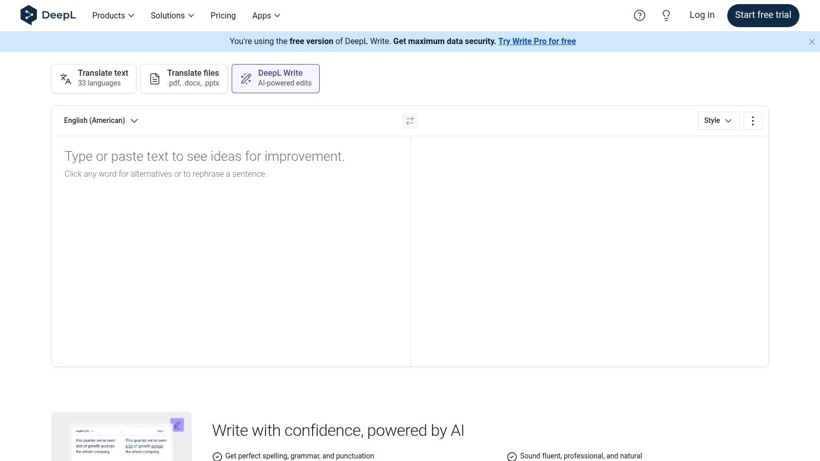 DeepL Write / DeepL Write Pro