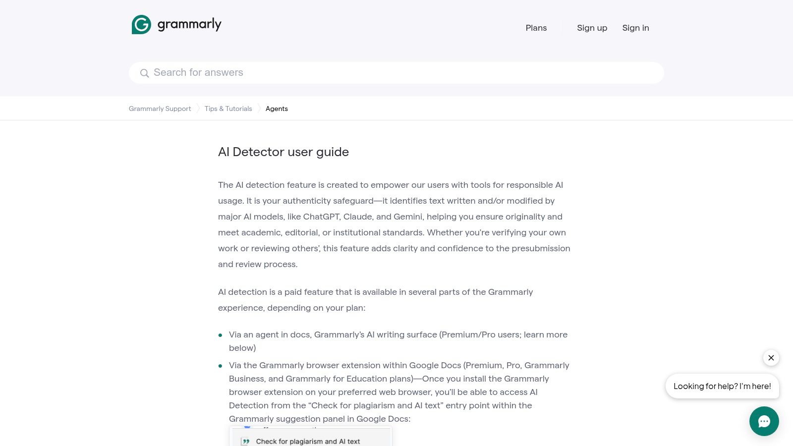 Grammarly (AI Detection + Authorship)
