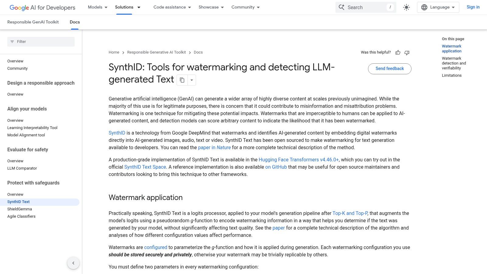 Google SynthID Detector (SynthID Text)