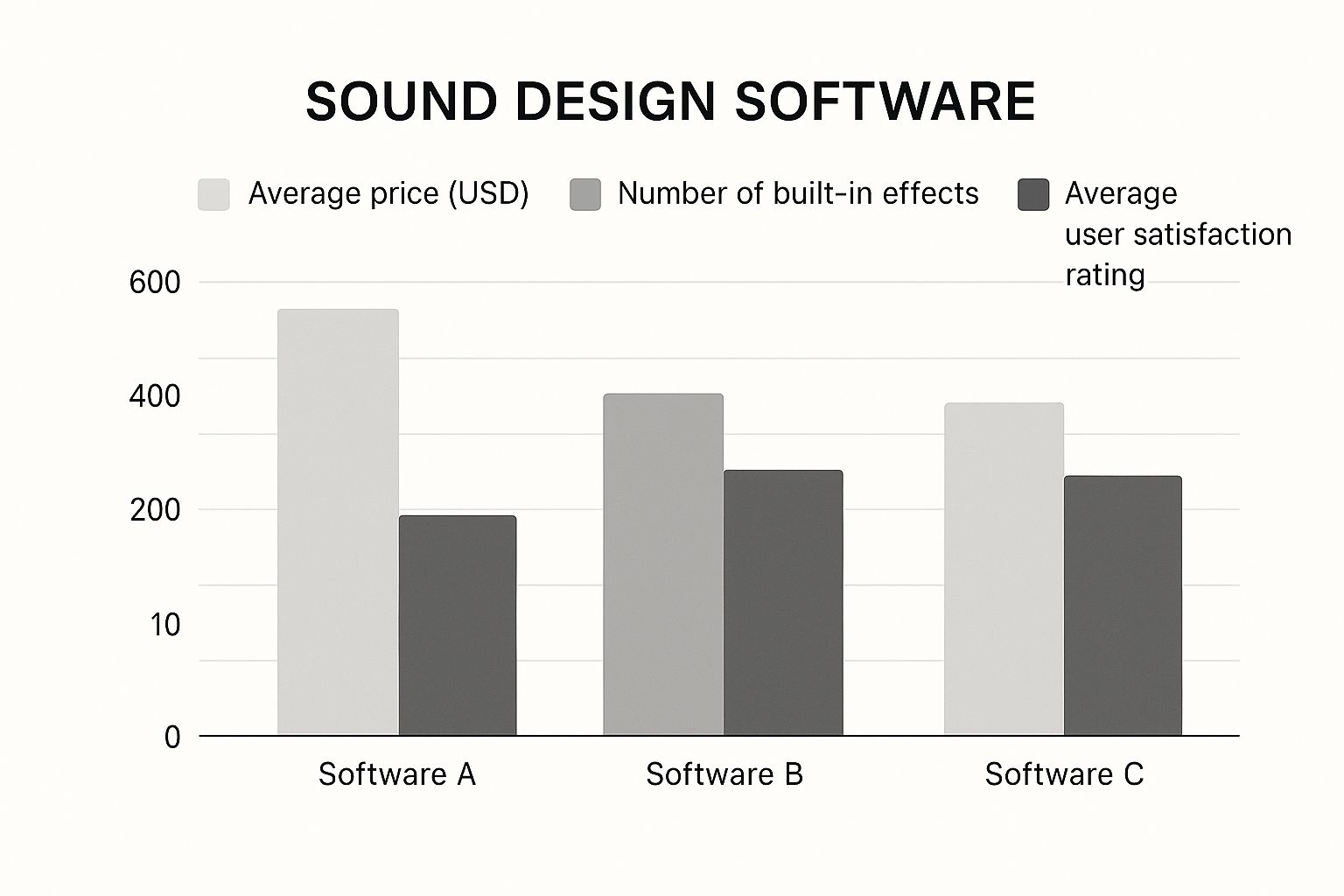 Infographic about sound design software