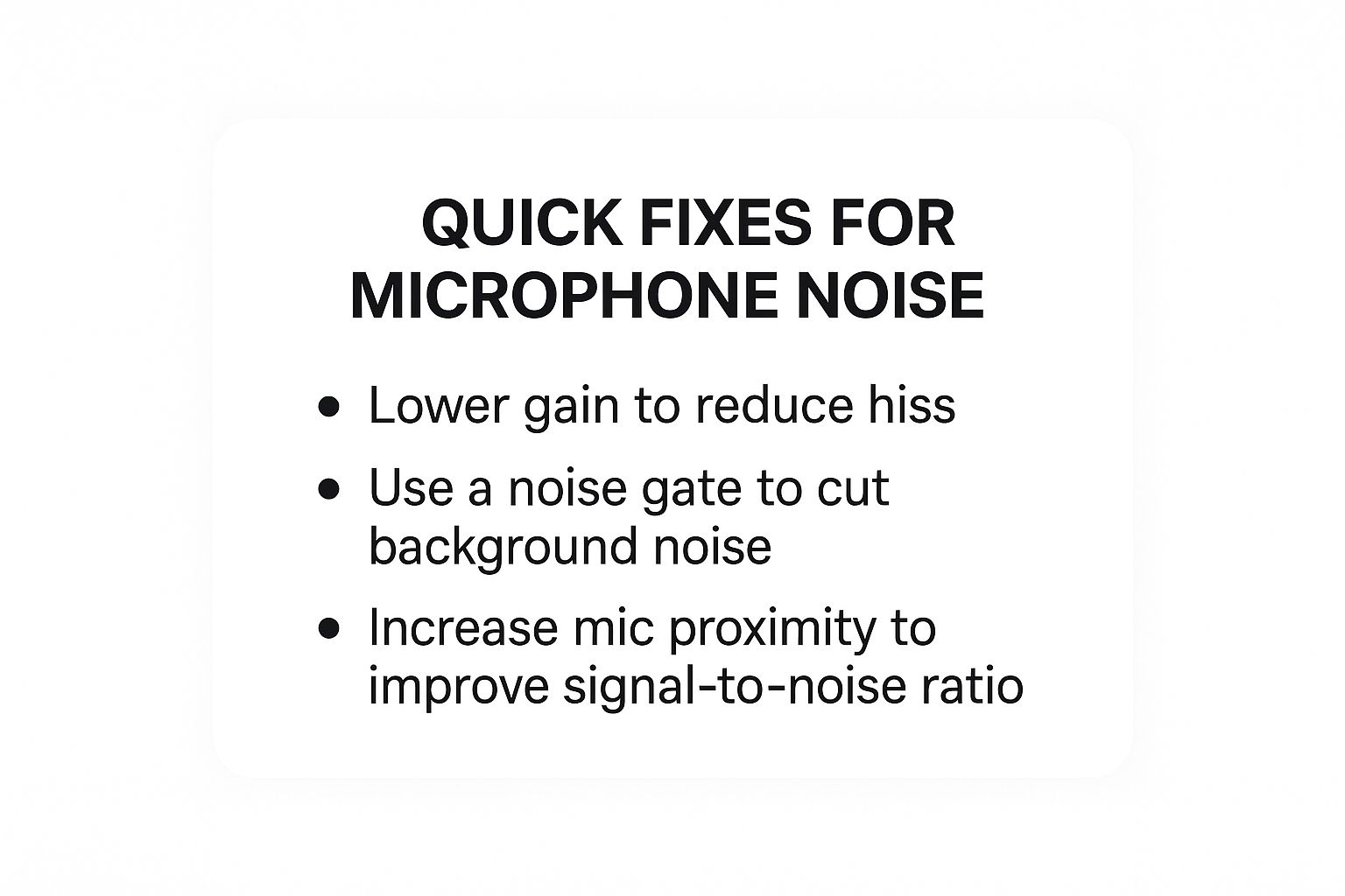 Infographic about how to reduce background noise from microphone