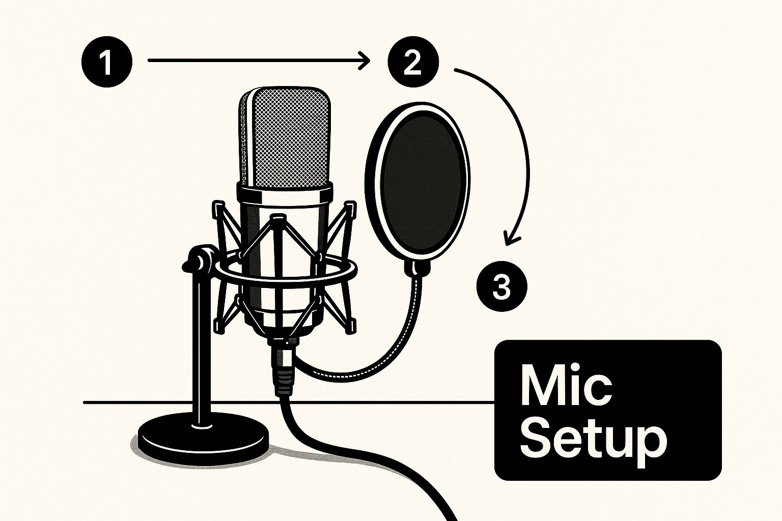 Infographic about how to reduce background noise on microphone