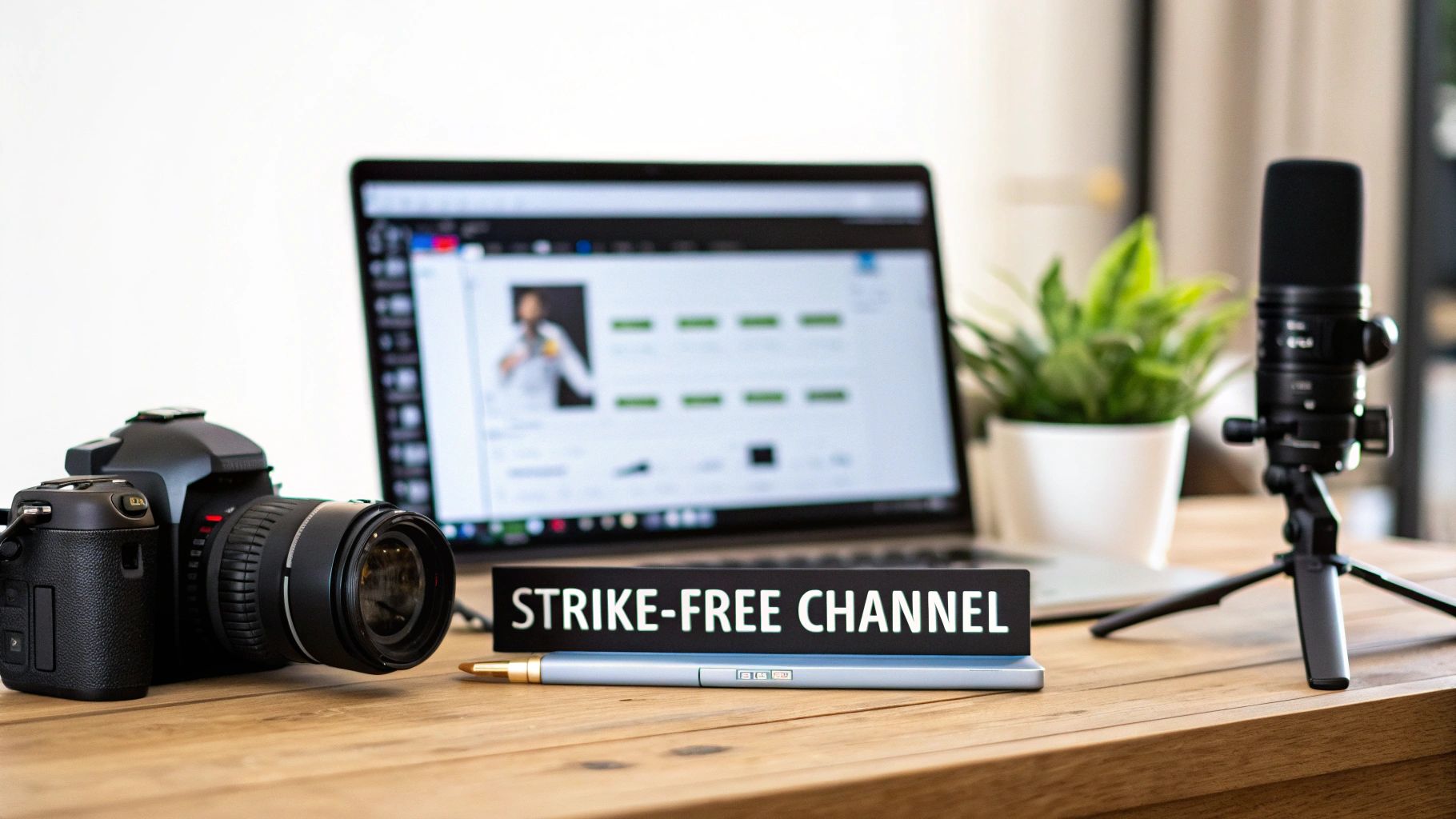 A person working on a laptop with YouTube studio on the screen, indicating channel management.