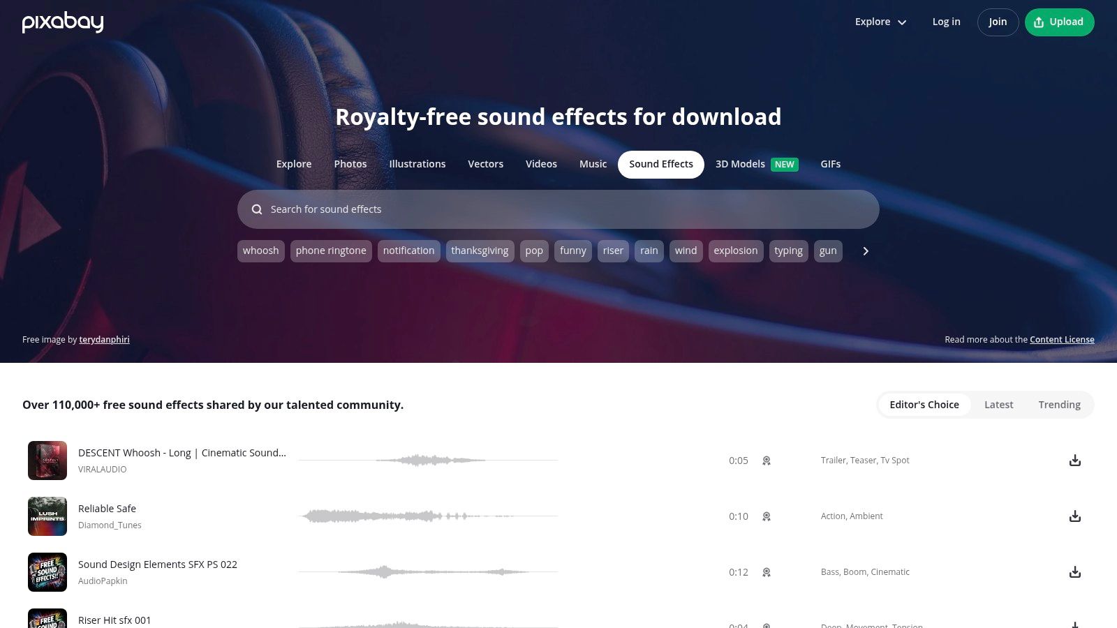 Pixabay (Sound Effects)