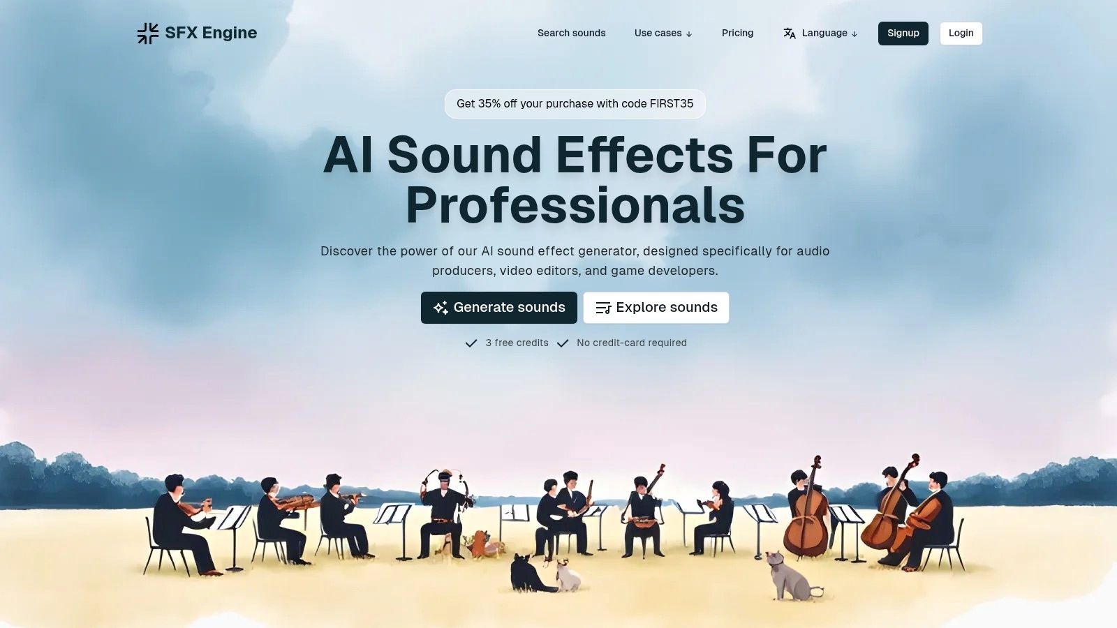 SFX Engine AI-powered sound effect generator interface