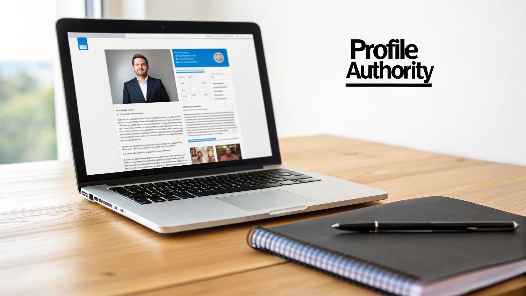 An image showing a diverse team collaborating on a digital marketing strategy, with laptops, graphs, and social media icons visible.