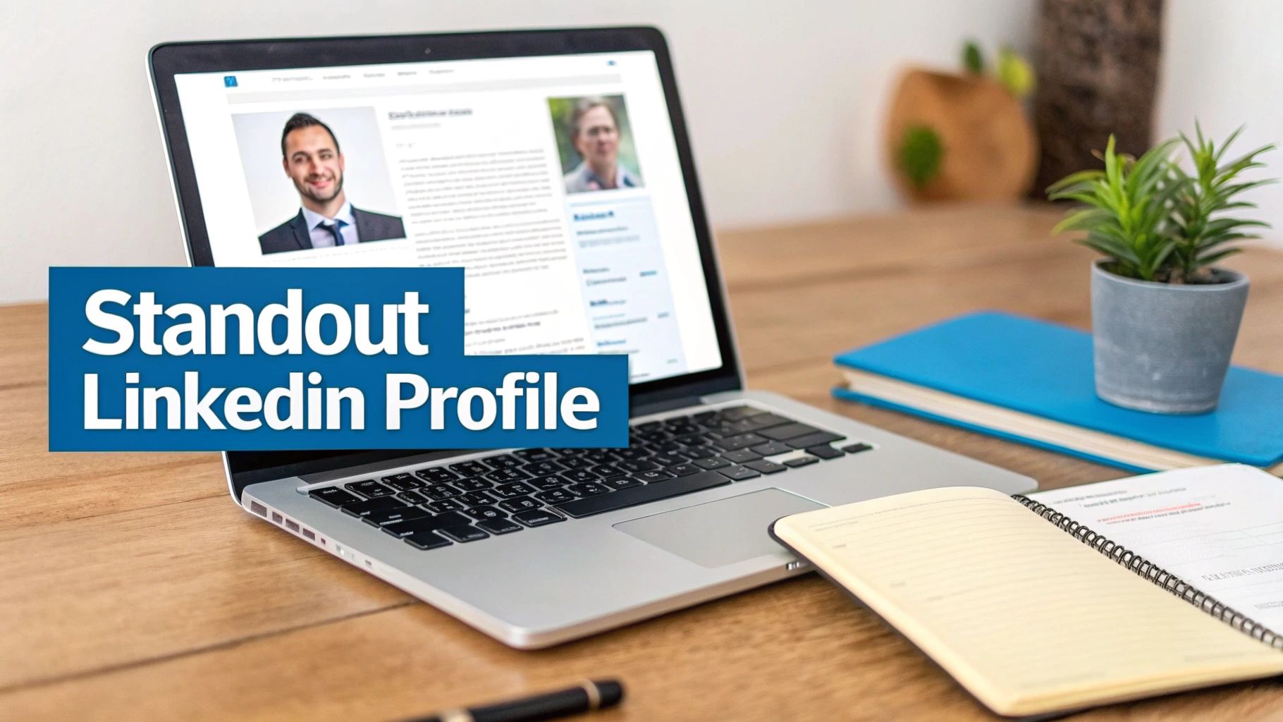 Professional using laptop to optimize LinkedIn profile for networking and career opportunities