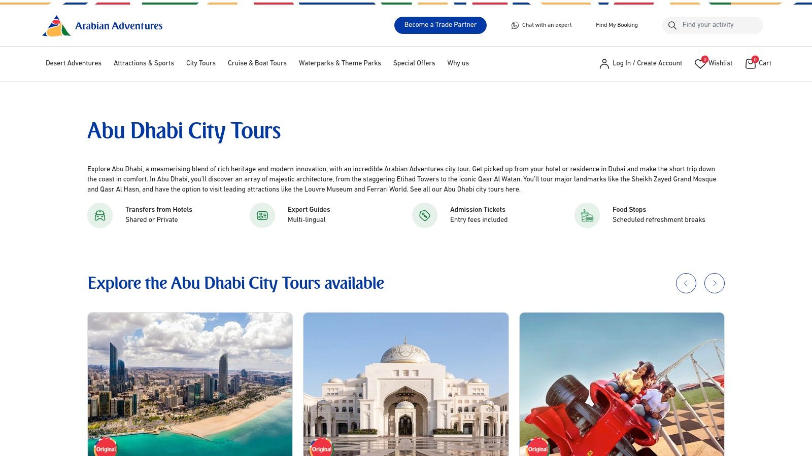 A tour vehicle from Arabian Adventures ready for an excursion in the UAE.