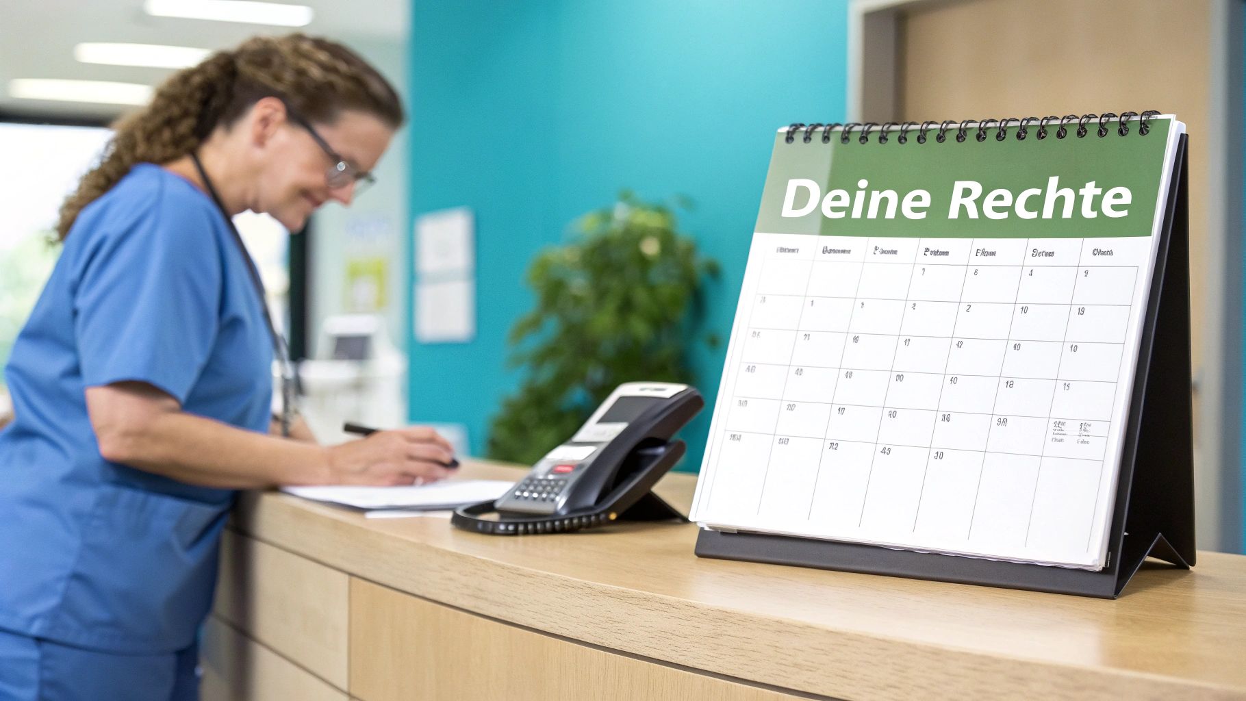 Eine Pflegekraft schaut nachdenklich auf ihr Smartphone, während sie auf einer Couch sitzt.