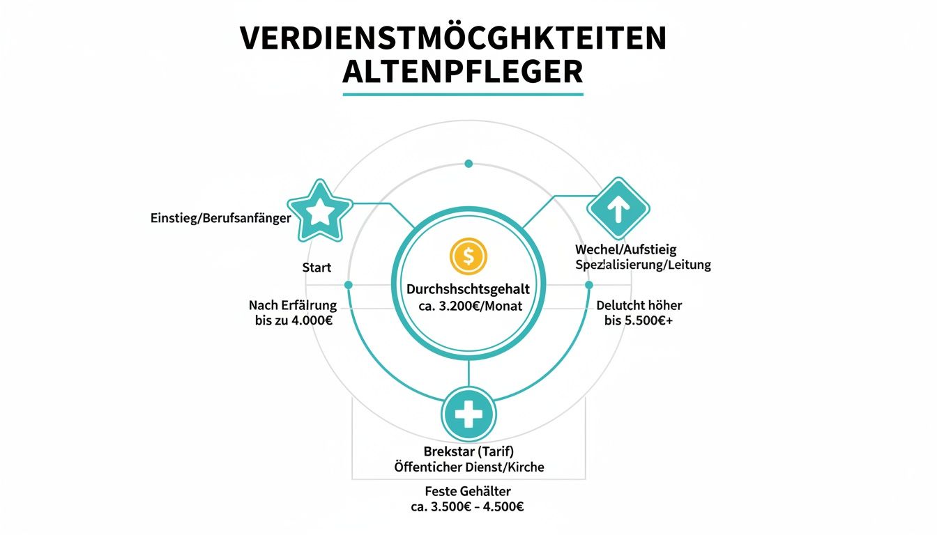 Infographic about wie viel verdient altenpfleger