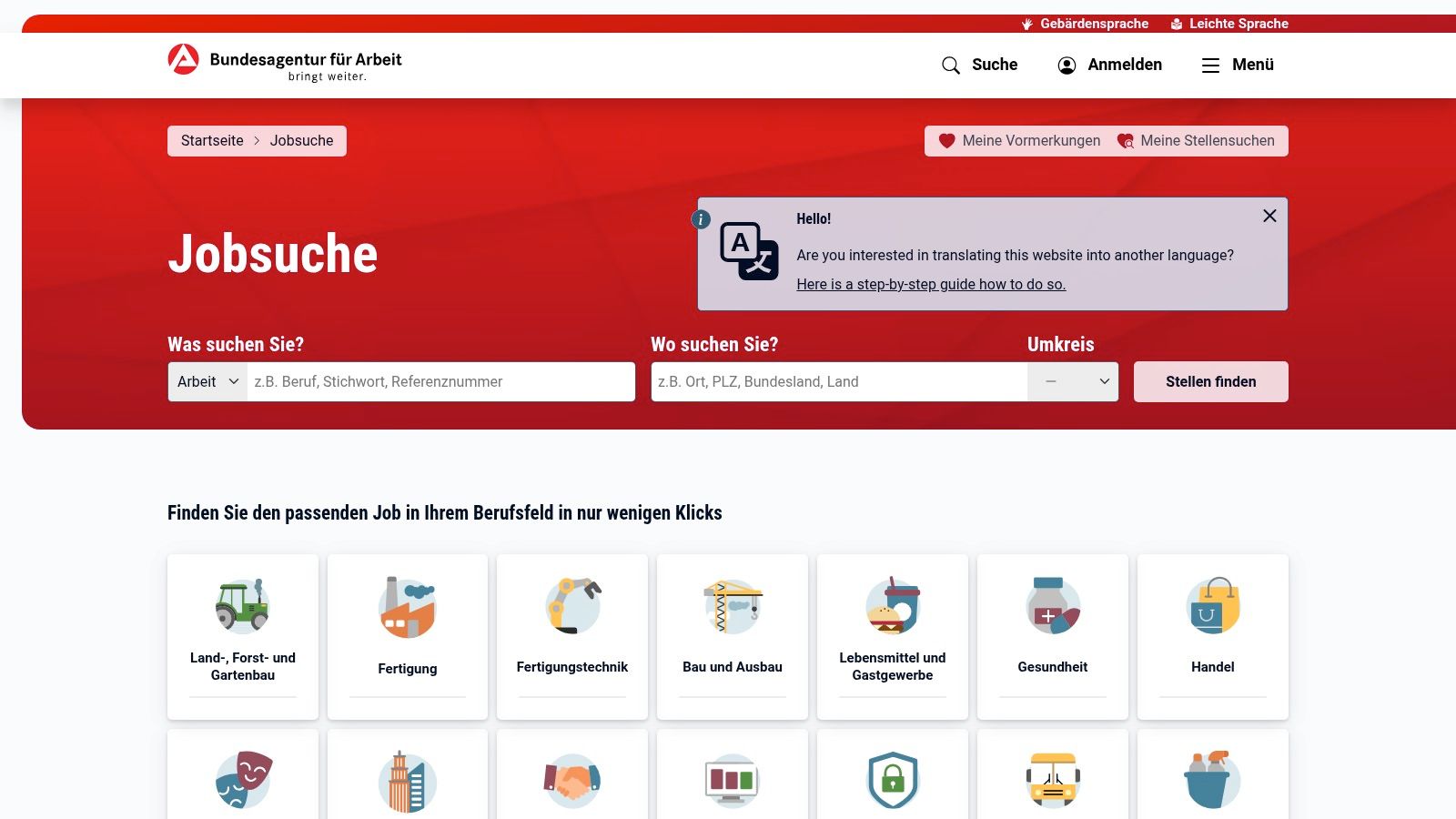 Bundesagentur für Arbeit – Jobsuche