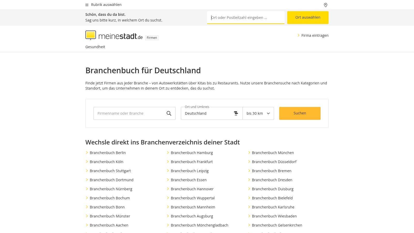 meinestadt.de – Branchenbuch (Zeitarbeit & Personalleasing)