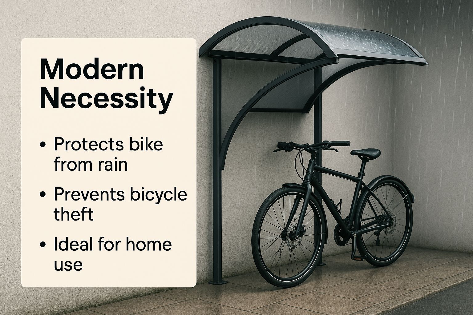 Infographic about home bicycle shelter