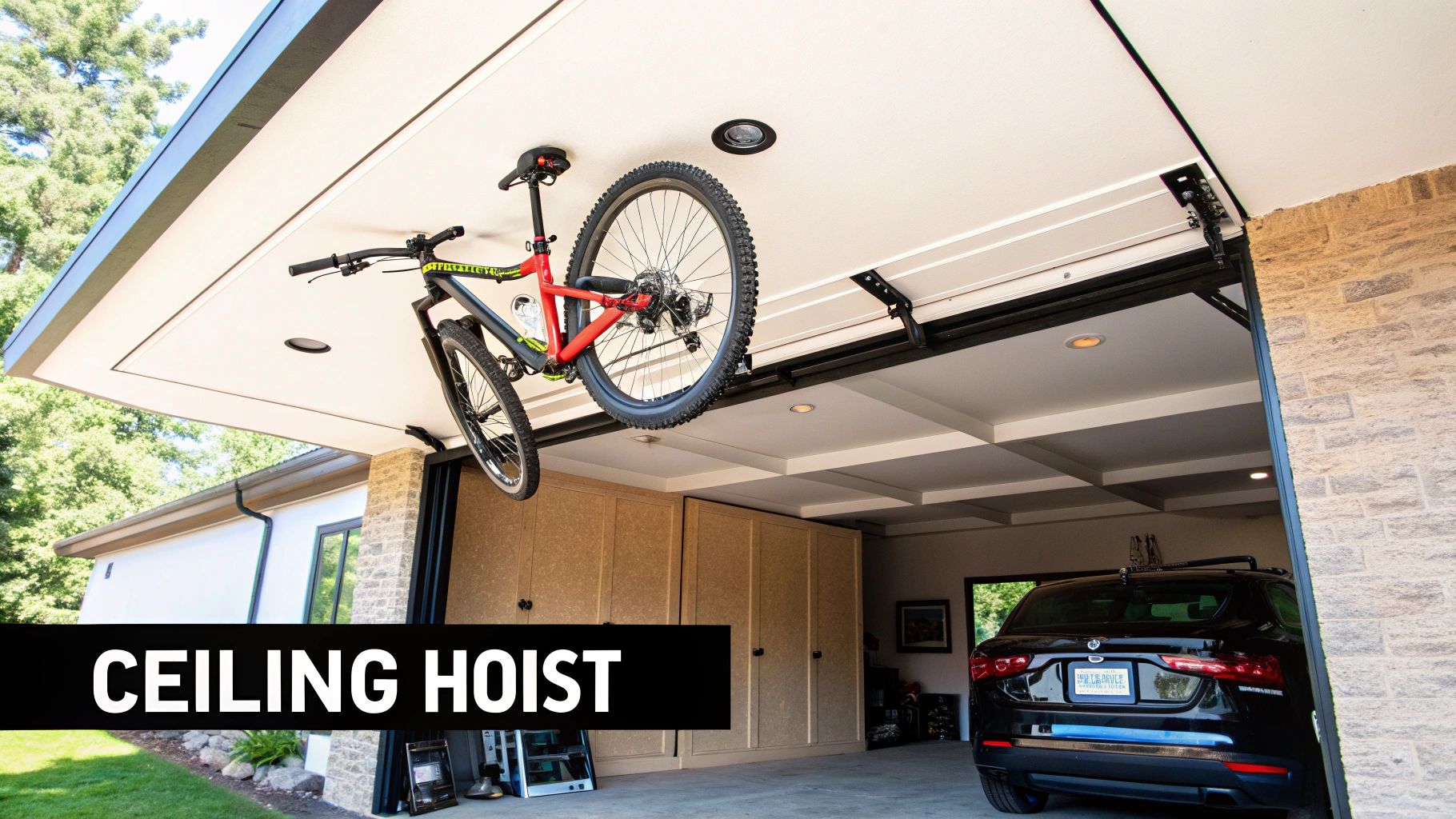 Ceiling-Mounted Pulley Bike Hoists