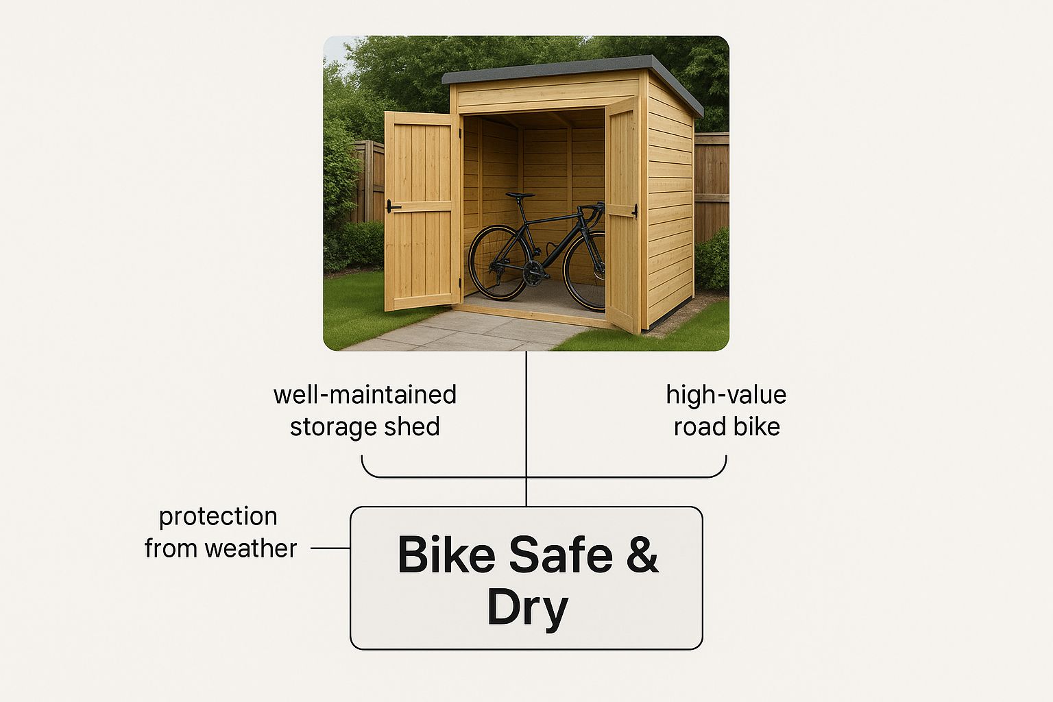 Infographic about bicycle storage shed