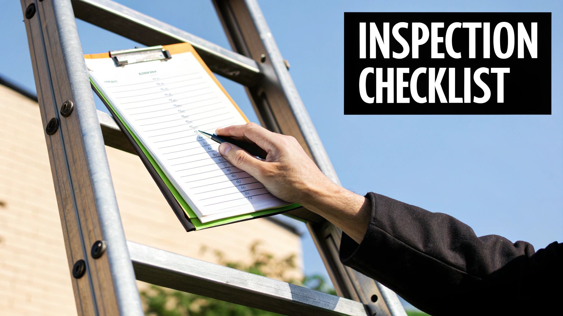 Practical ladder inspection checklist with key component prompts on site