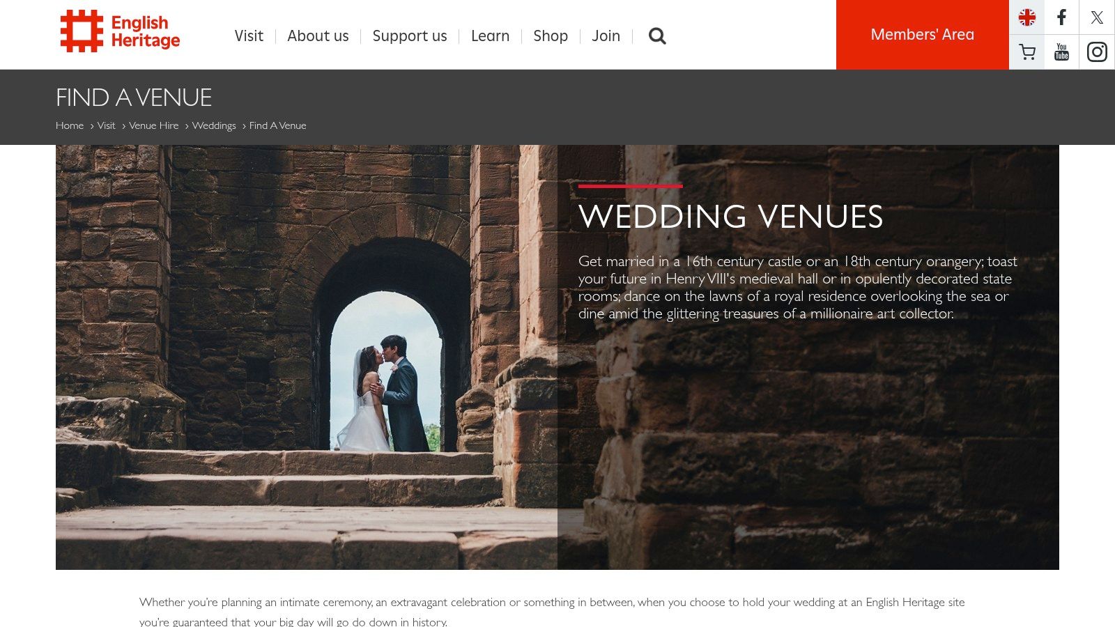 English Heritage – Wedding Venue Finder