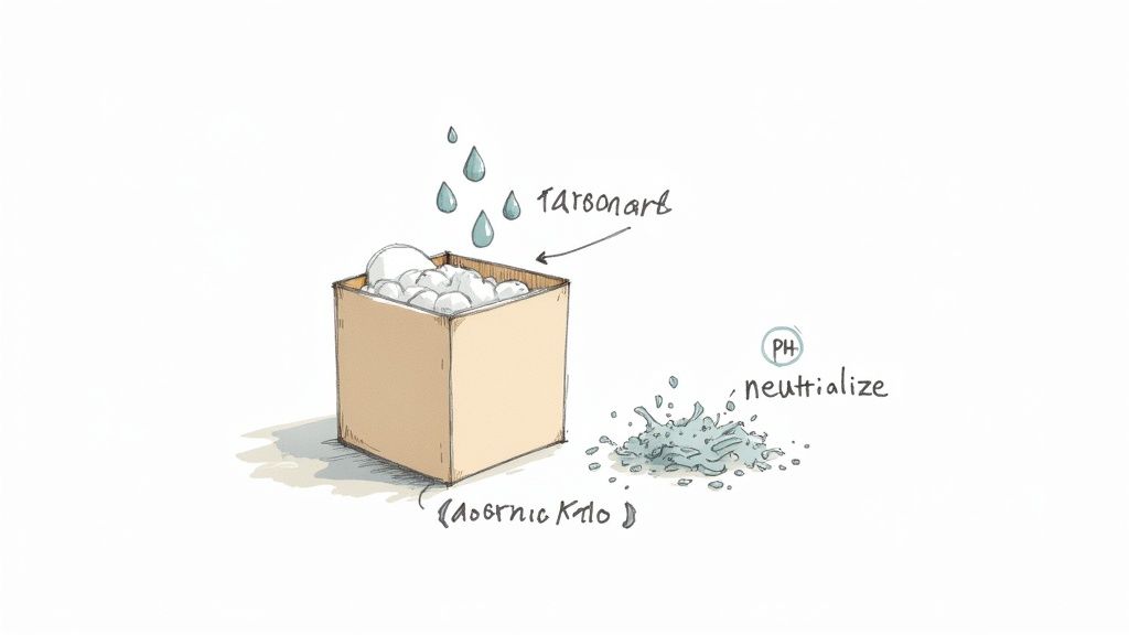 A small bowl of baking soda with a spoon, next to a clean, light-colored carpet.