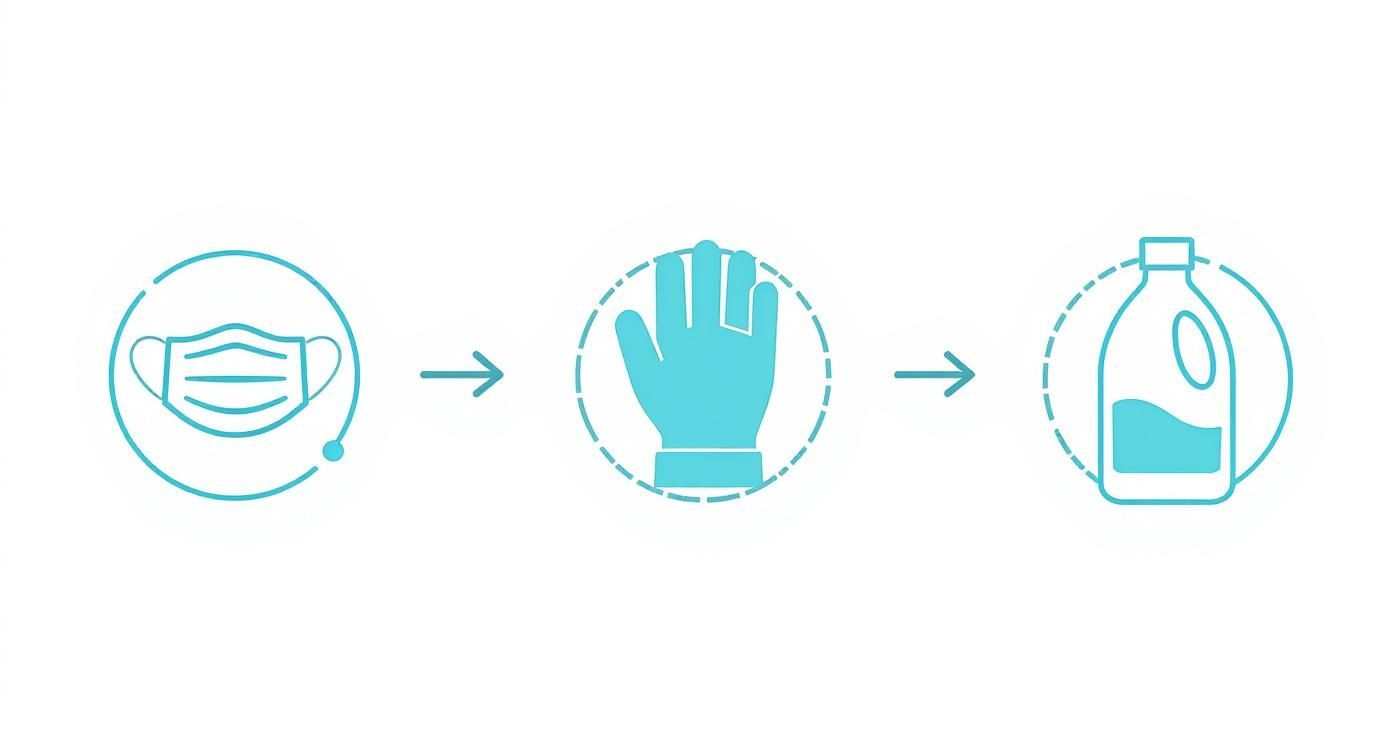 Infographic about how to get mildew out of carpet