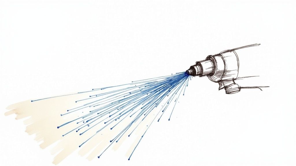 Professional using a hot water extraction machine on a carpet