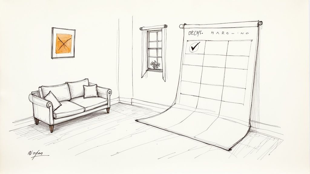 A modern, clean living room with a light-colored carpet, emphasizing a fresh and healthy home environment.