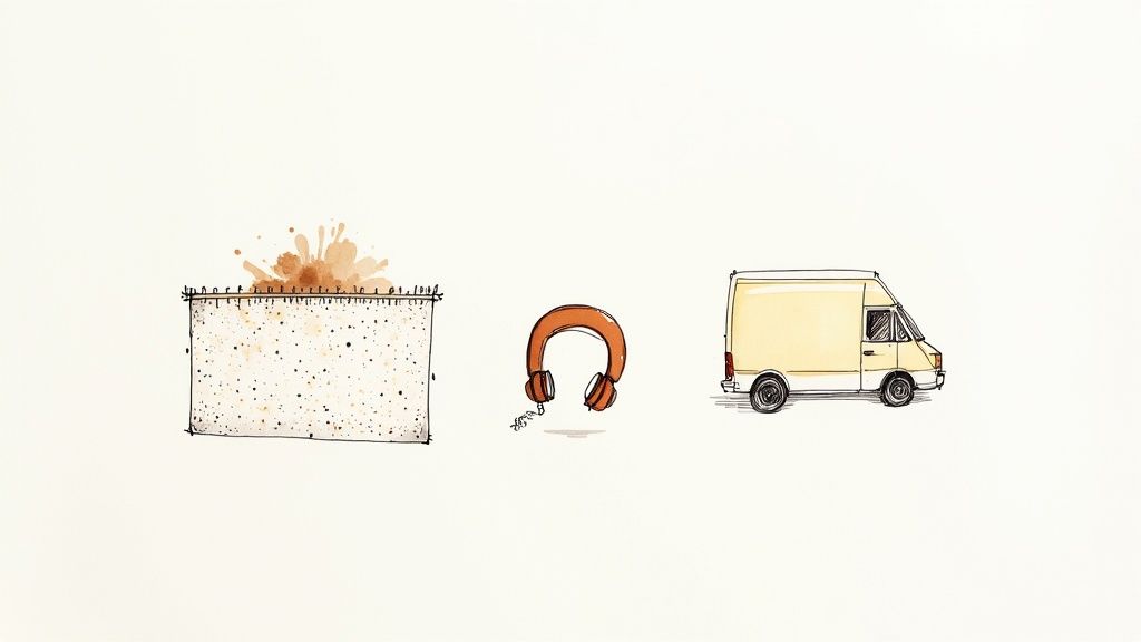 A professional carpet cleaner using a hot water extraction wand on a stained carpet.