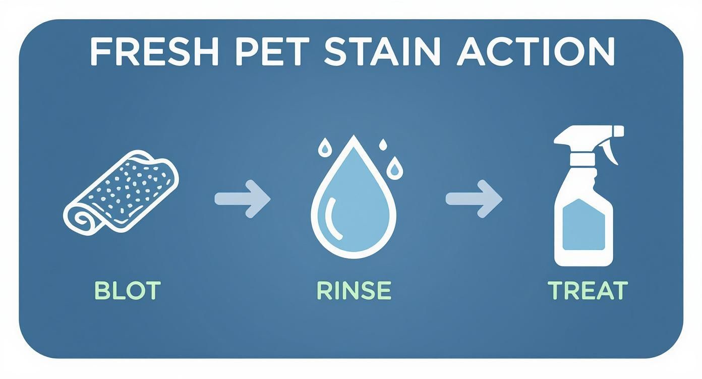 Infographic about how to remove pet odors from carpet