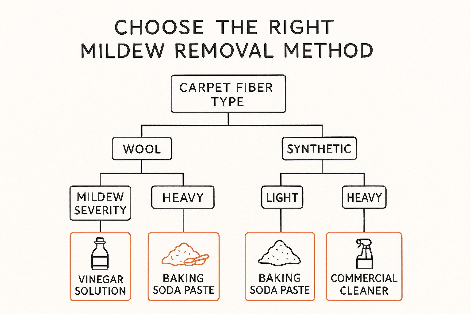 Infographic about mildew remover for carpet
