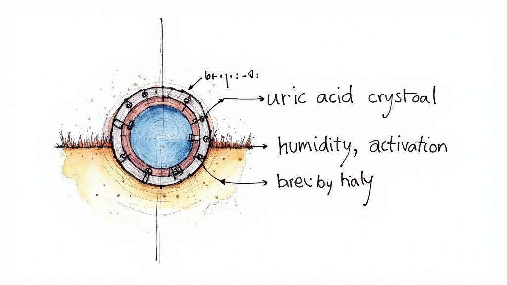 A golden retriever dog lying on a clean, light-colored carpet in a well-lit living room.