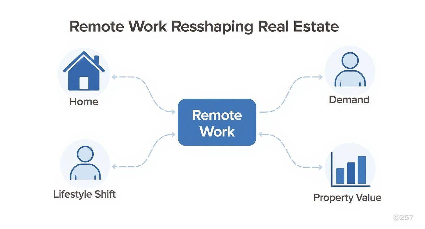 Infographic about Remote Work in Wellington: Home Office Trends and Suburb Choices