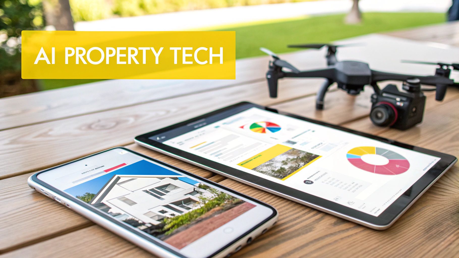 A person using a tablet to view a 3D virtual property tour, illustrating Ray White's advanced real estate technology.