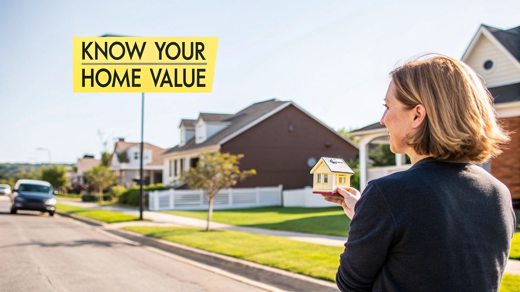 View of residential homes in a Wellington suburb with the harbour in the background.