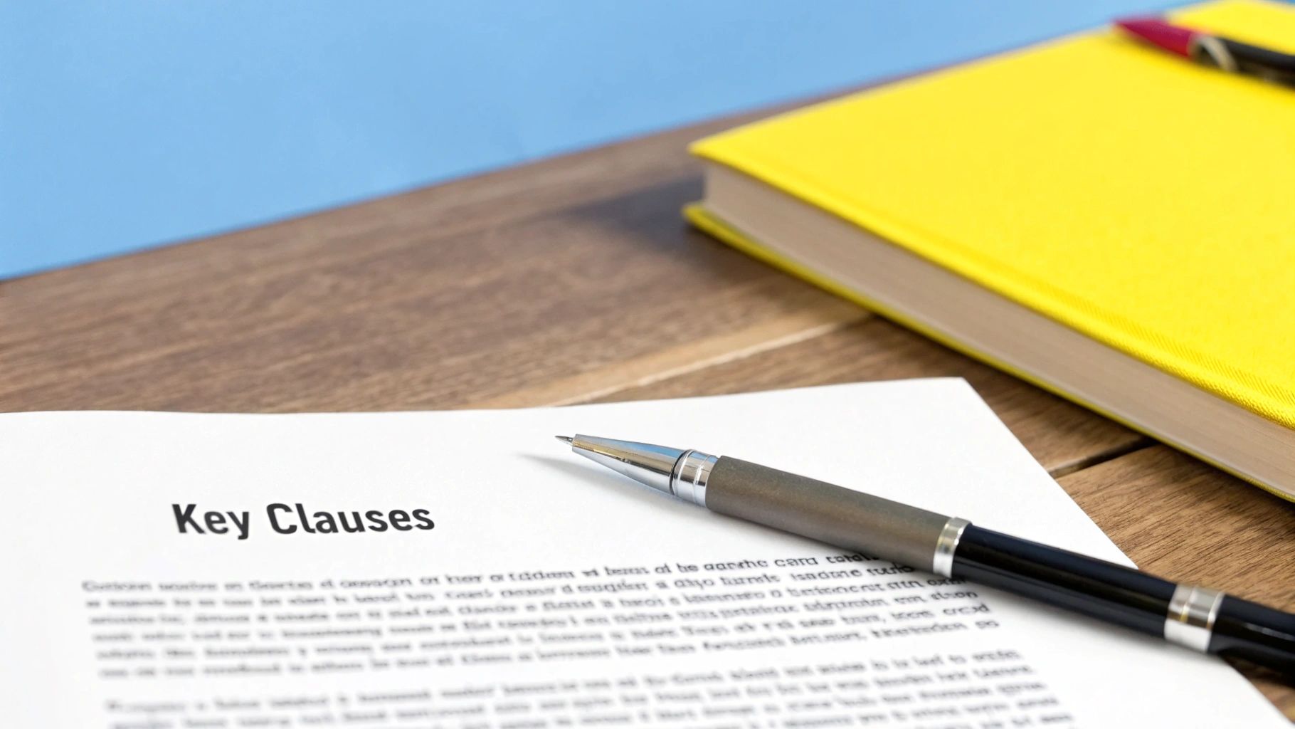 A document titled 'Agreement for Sale and Purchase of Real Estate' being reviewed on a desk in a Wellington office