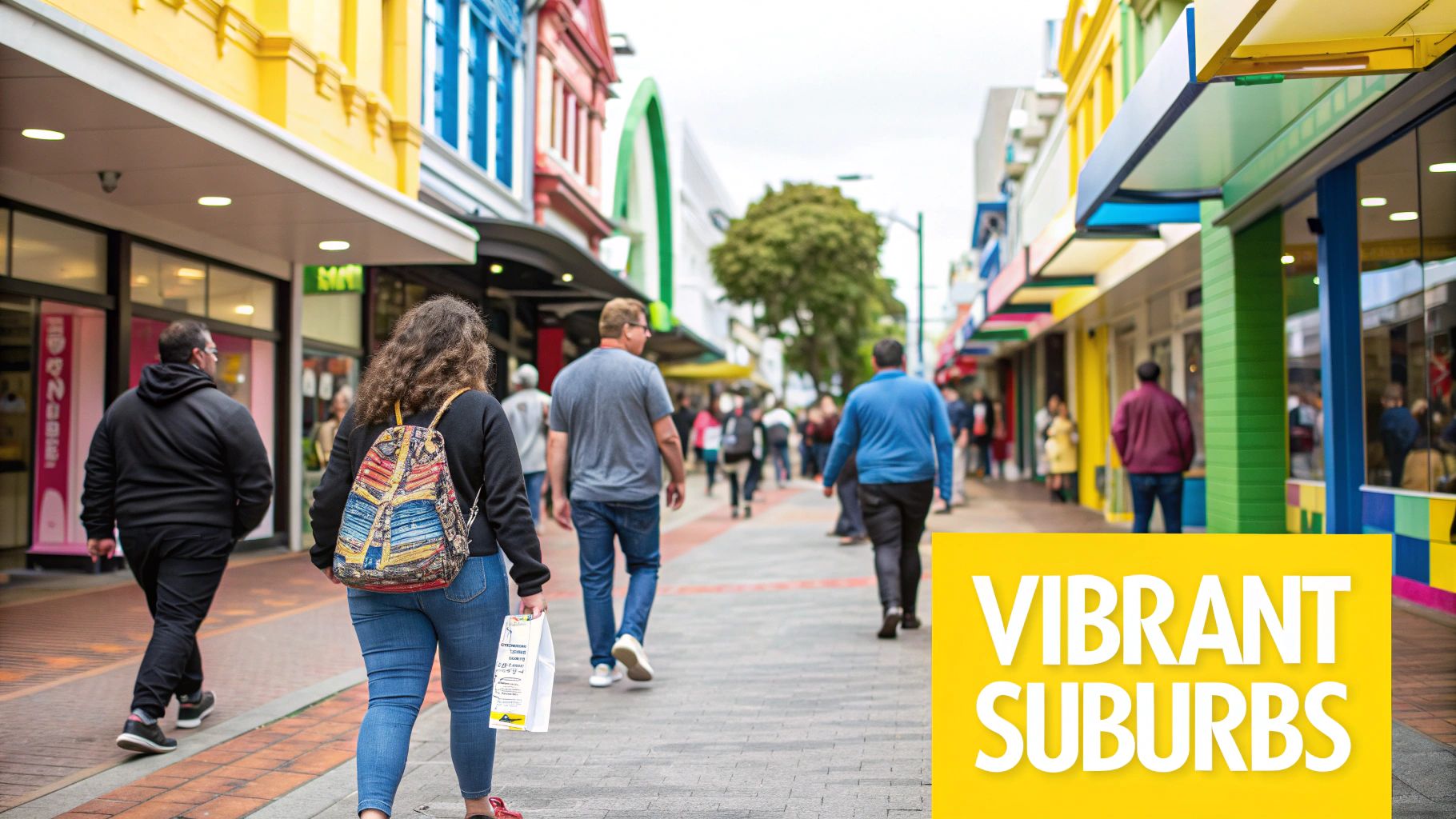 Street view of vibrant, character-filled homes in Newtown, Wellington.