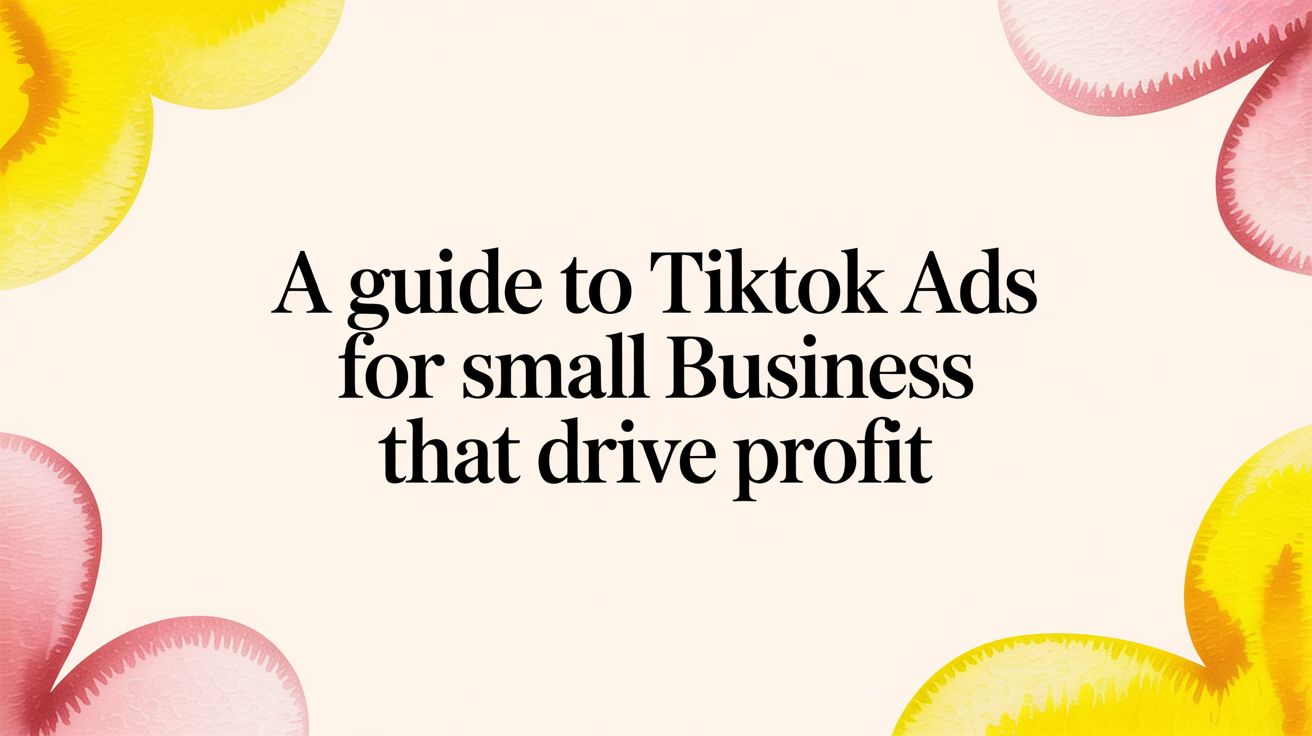 A Guide to tiktok ads for small business that drive profit