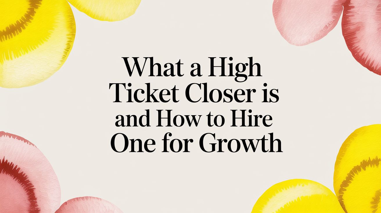 What a High Ticket Closer Is and How to Hire One for Growth