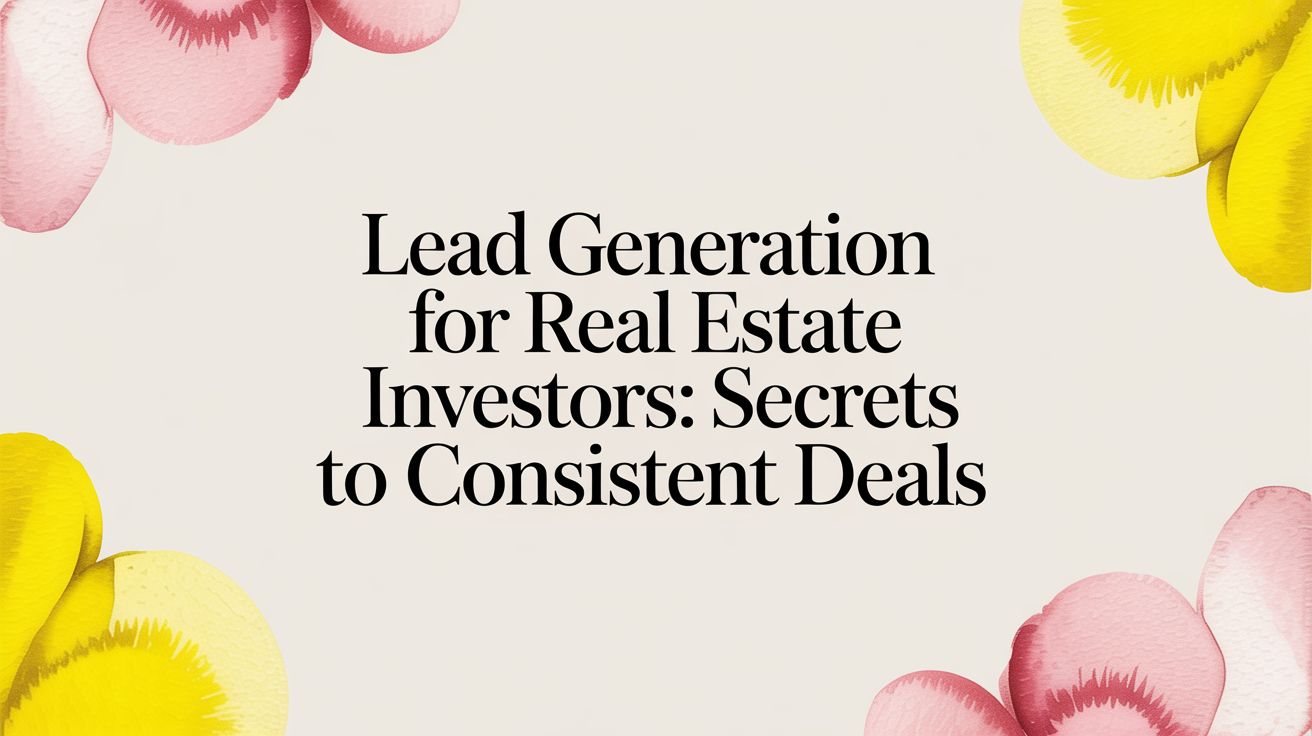 Lead Generation for Real Estate Investors: Secrets to Consistent Deals
